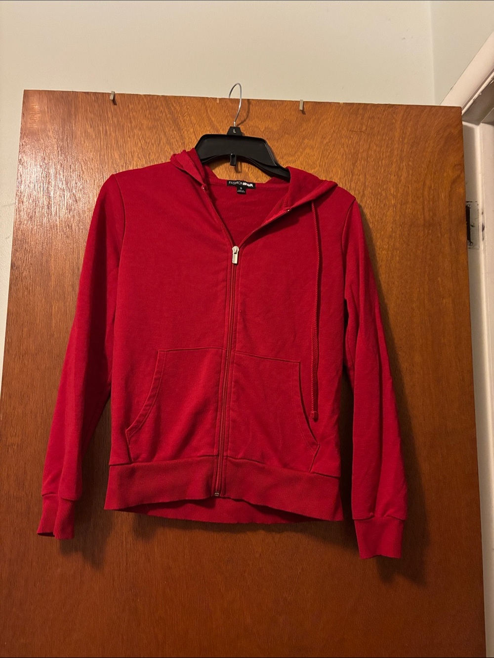 Fashion Nova Small Red Full-Zip Hoodie Jacket
